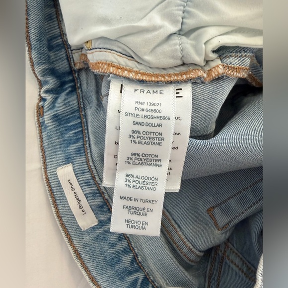 FRAME Le Brigette Shorts Women’s Size 30 Denim Raw Hem Light Wash - Picture 8 of 8